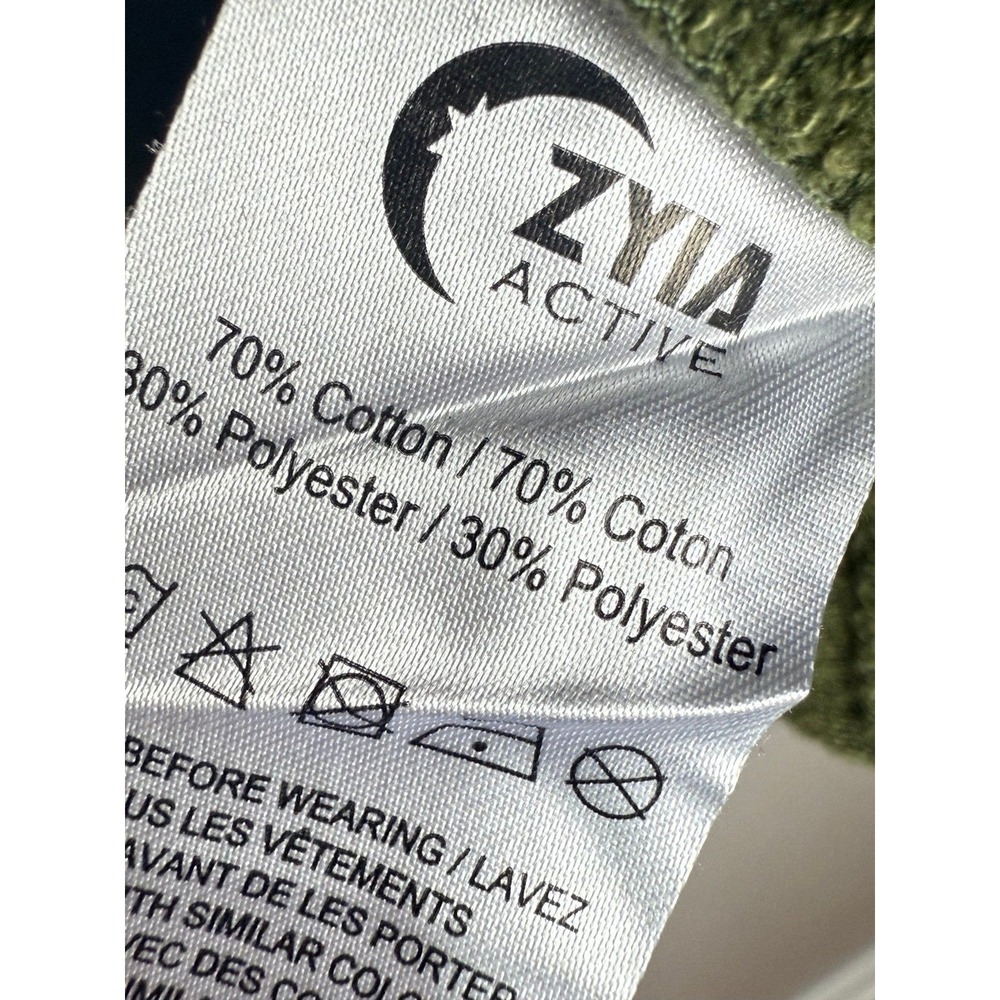 Zyia Active Womens Olive Green Crossover V Neck Hoodie Sweatshirt Small S - Picture 6 of 6